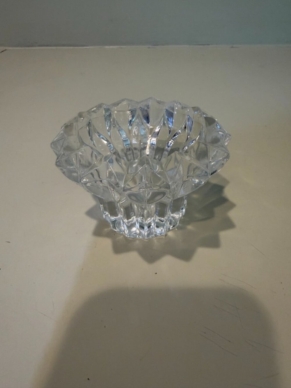 VINTAGE CRISTAL D'ARQUES FRANCE *Cheverny* LEAD CANDLESTICK CANDLE HOLDER Used